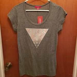 NWT GUESS TRACY FOIL Rhinestone Tee Size Large